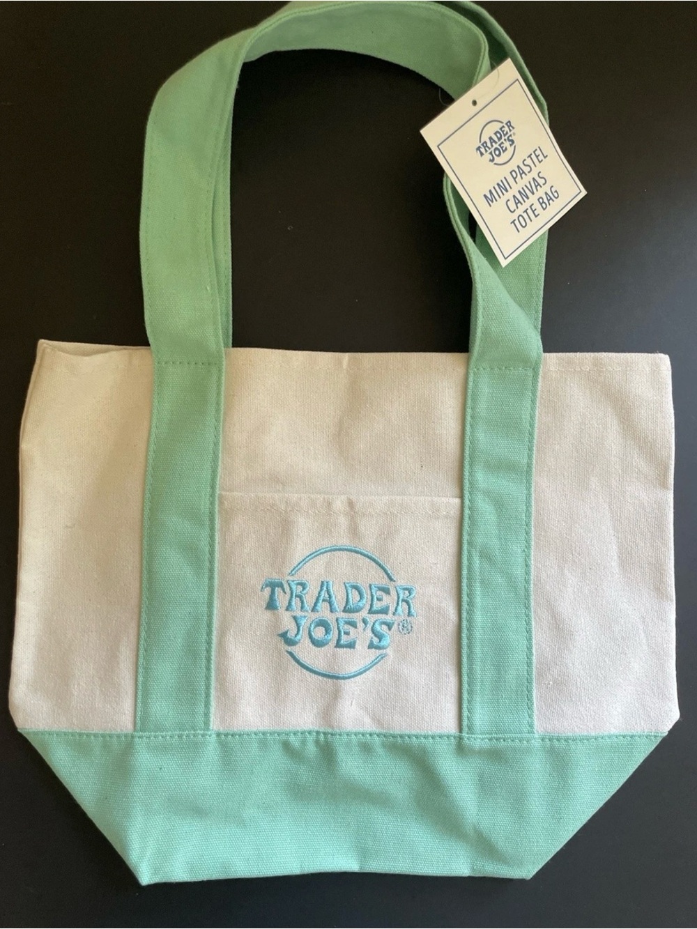 Trader Joe's Mini Pastel Spring Tote Bag Collection Green NWT